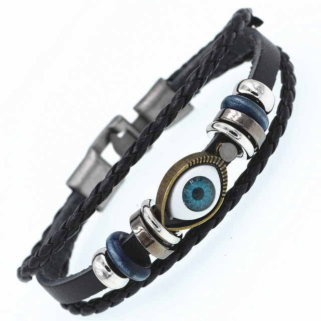 Pulsera de cuero DGW Lucky Vintage para hombre, para jugar a las cartas, colgante de Raja Vegas, pulsera trenzada multicapa para mujer, Dropshipping - Shopeasywear