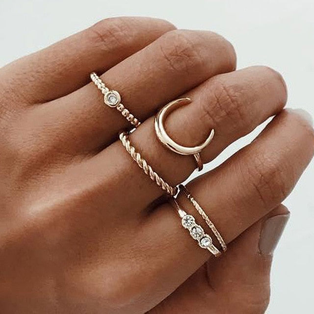 Geometric Joint Ring Set for Women - Shopeasywear