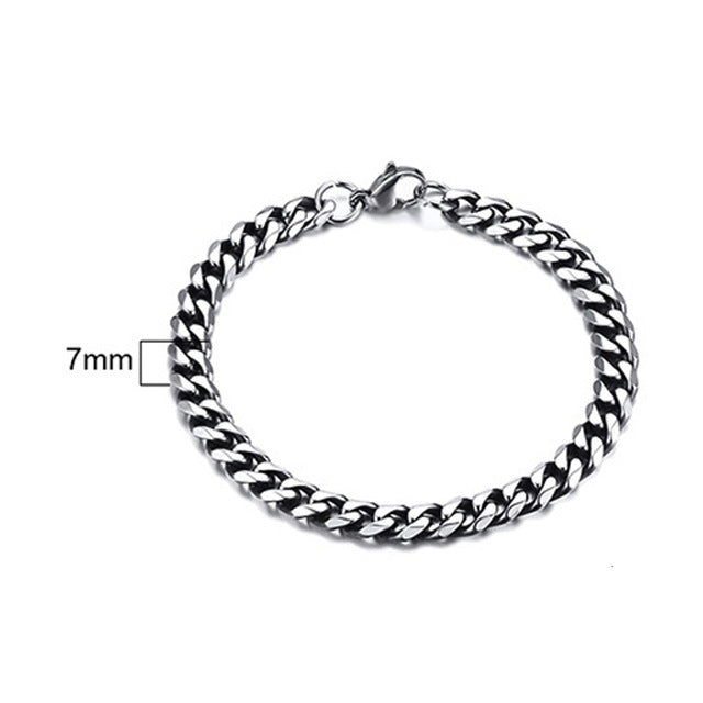 Men's Bracelet Curb Cuban Link Chain Stainless Steel Mens Womens Bracelets Bangle Gold Tone No Fade 3mm to 11mm - Shopeasywear