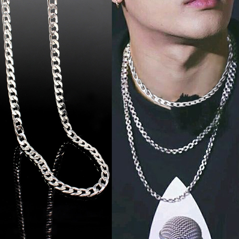 6MM Men's Round Miami Cuban Link Chain Necklace punk style Stainless Steel Hiphop Boy Male Jewelry collier femme for man women - Shopeasywear