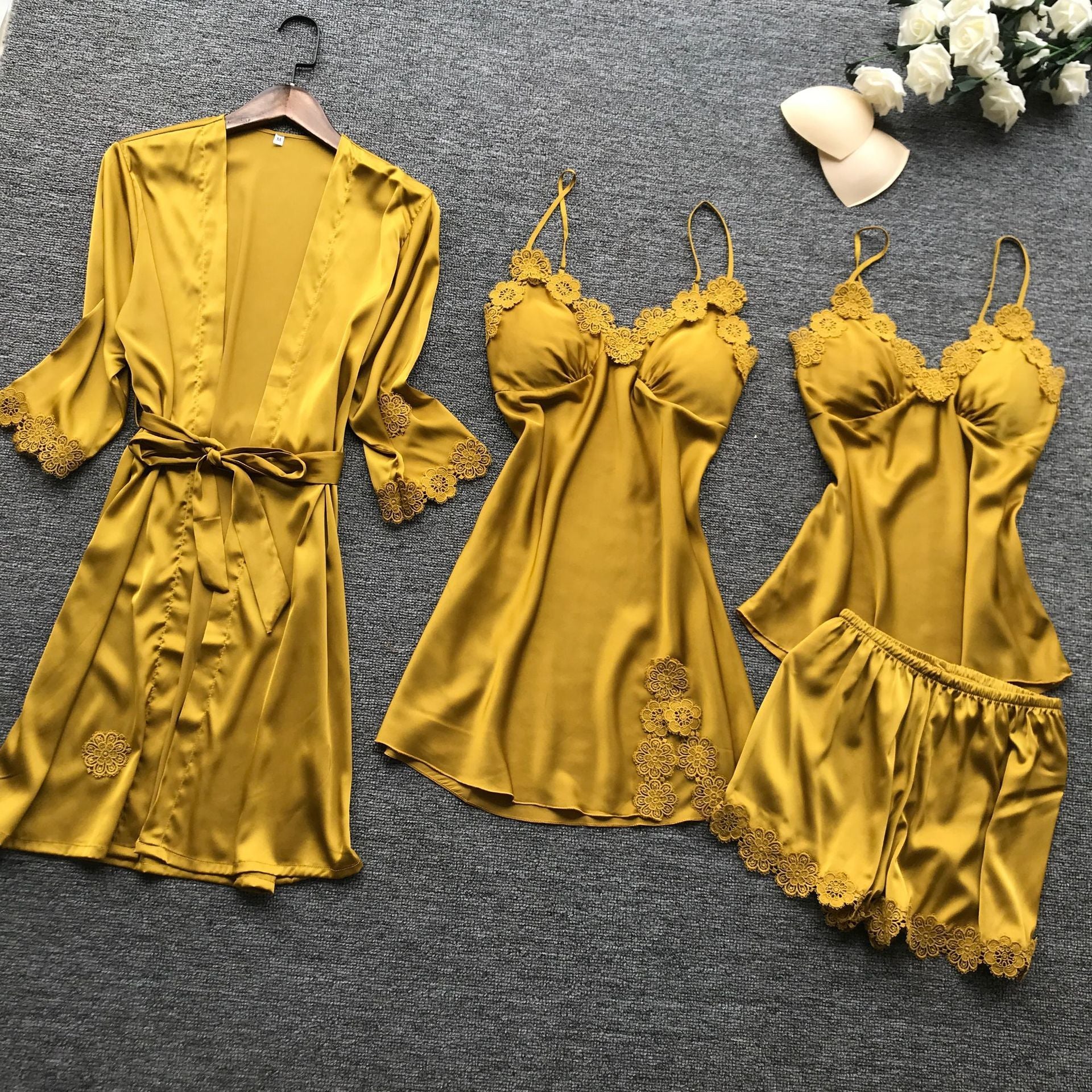 Summer New 4 Pcs Set Women Pajama