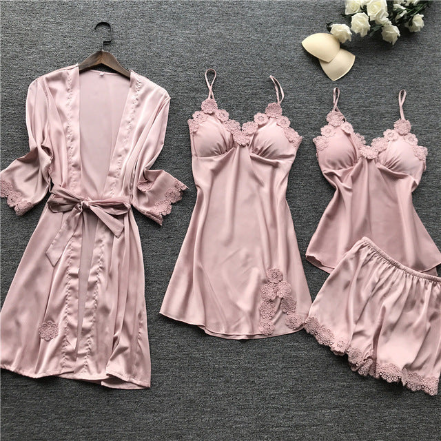 Summer New 4 Pcs Set Women Pajama