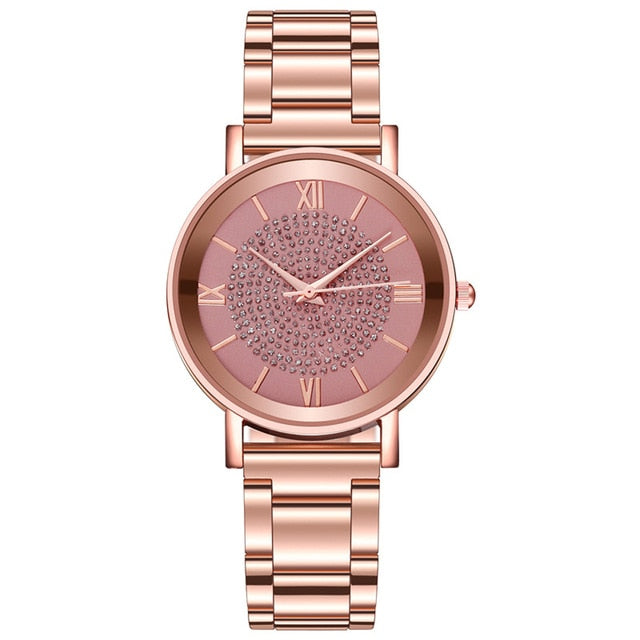 Women Watches 2020 Luxury Diamond Rose Gold Ladies Wrist Watches Magnetic Women Bracelet Watch For Female Clock Relogio Feminino - Shopeasywear