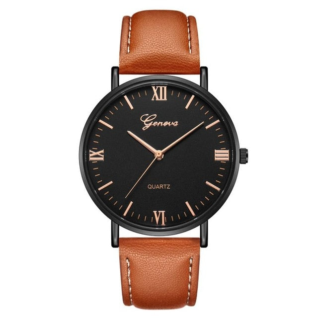 2018 Reloj Fashion Large Dial Military Quartz Men Watch Leather Sport Watches Classic Clock Wristwatch Relogio Masculino #D - Shopeasywear