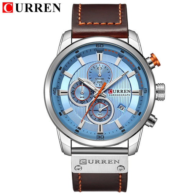 CURREN 8291 Luxury Brand Men Analog Digital Leather Sports Watches Men's Army Military Watch Man Quartz Clock Relogio Masculino - Shopeasywear
