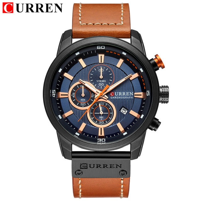CURREN 8291 Luxury Brand Men Analog Digital Leather Sports Watches Men's Army Military Watch Man Quartz Clock Relogio Masculino - Shopeasywear
