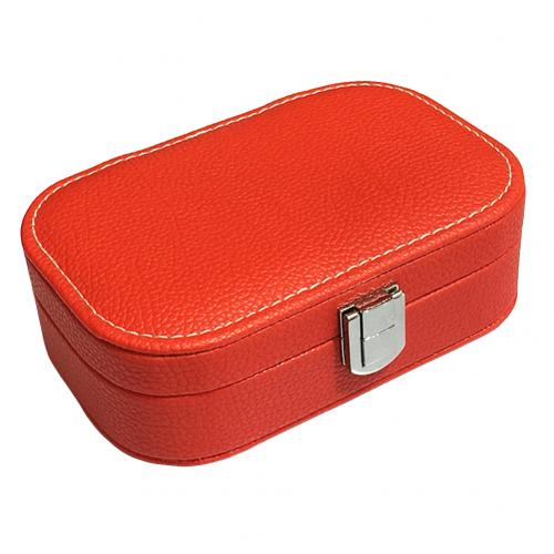 Jewelry Storage Box Portable Ring Display Box Earring Storage Case Jewelry Organizer with Mirror Faux Leather Jewelry Box Women - Shopeasywear