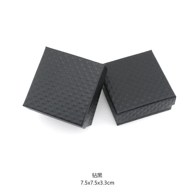 7.5*7.5 Red/Blue/Buff/Black/Pink/White Paper Square Jewelry Box Package GIft Box for Necklace Bracelet Earrings Fashion Jewelry - Shopeasywear