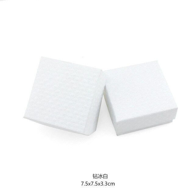 7.5*7.5 Red/Blue/Buff/Black/Pink/White Paper Square Jewelry Box Package GIft Box for Necklace Bracelet Earrings Fashion Jewelry - Shopeasywear