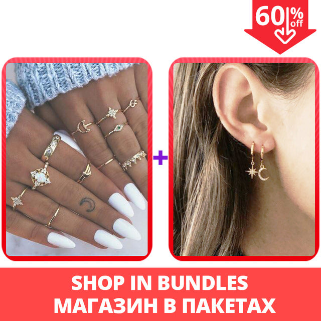 Moon Star Beads Ring For Women - Shopeasywear