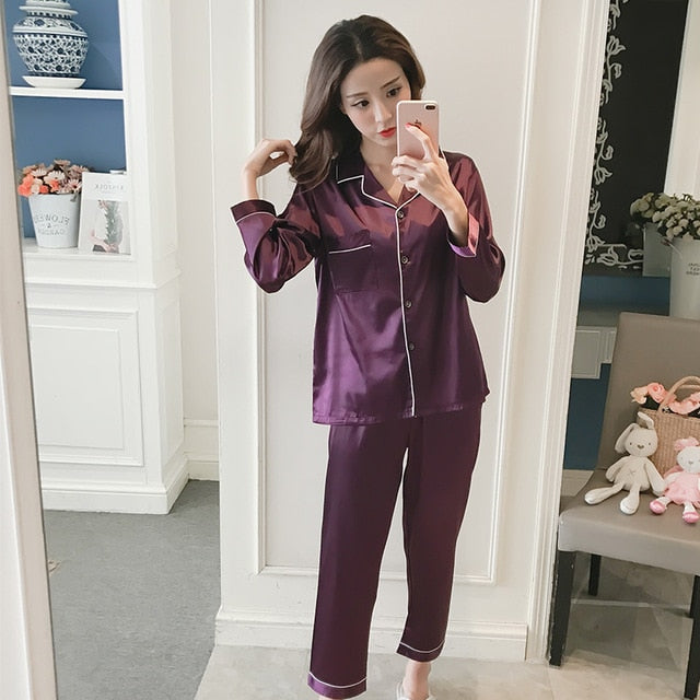 Silk Satin Women Pajama Sets