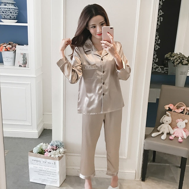 Silk Satin Women Pajama Sets