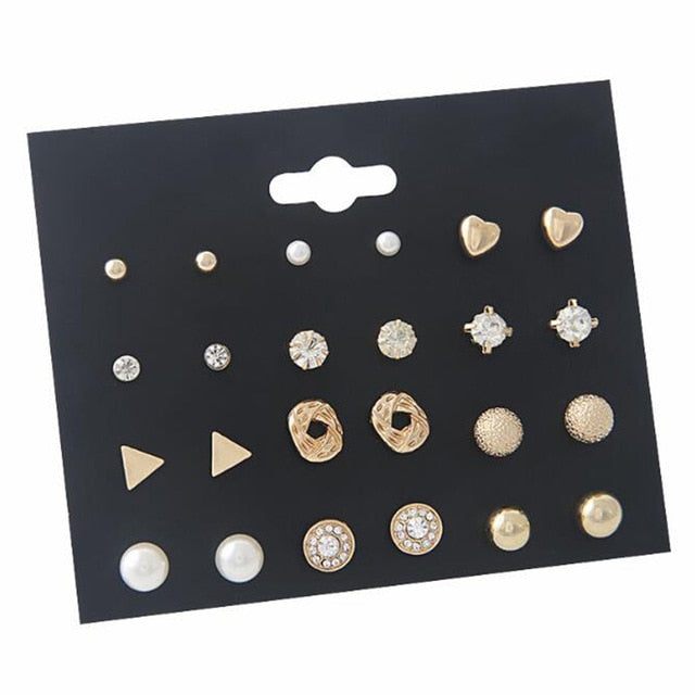 Shiny Wedding Stud Earrings Set For Women - Shopeasywear