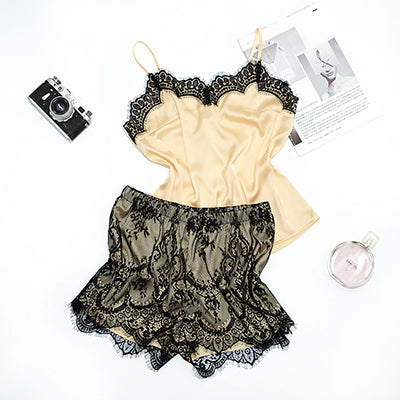 Sexy Khaki Mesh Pajama Sets For Female