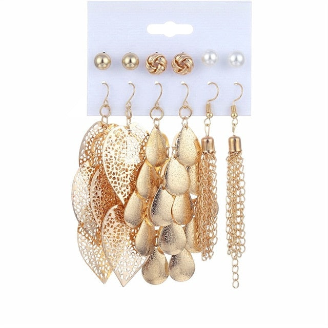 12 Pairs/Set Simulated Pearl Earrings For Women - Jeglow store