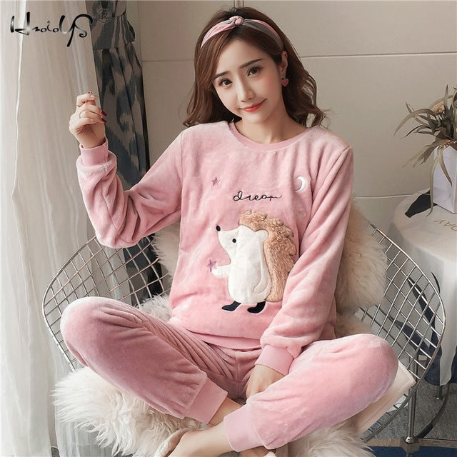 Autumn Winter Women Pajamas Sets