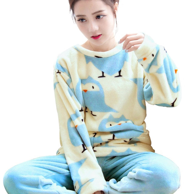 Autumn Winter Women Pajamas Sets