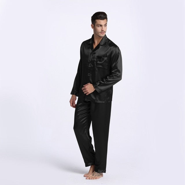 Men's Stain Silk Pajama Set