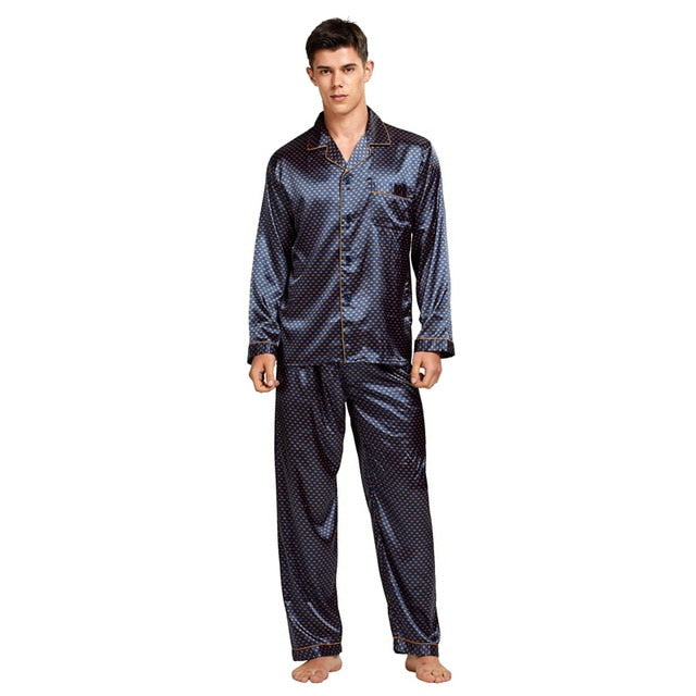 Men's Stain Silk Pajama Set