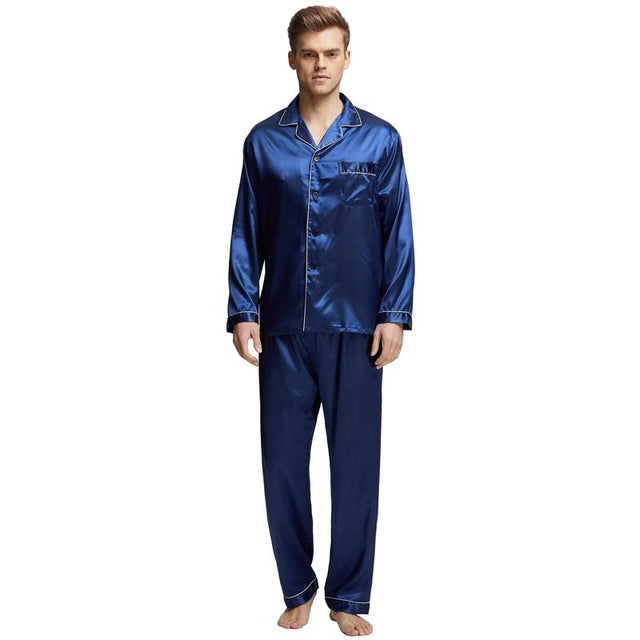Men's Stain Silk Pajama Set