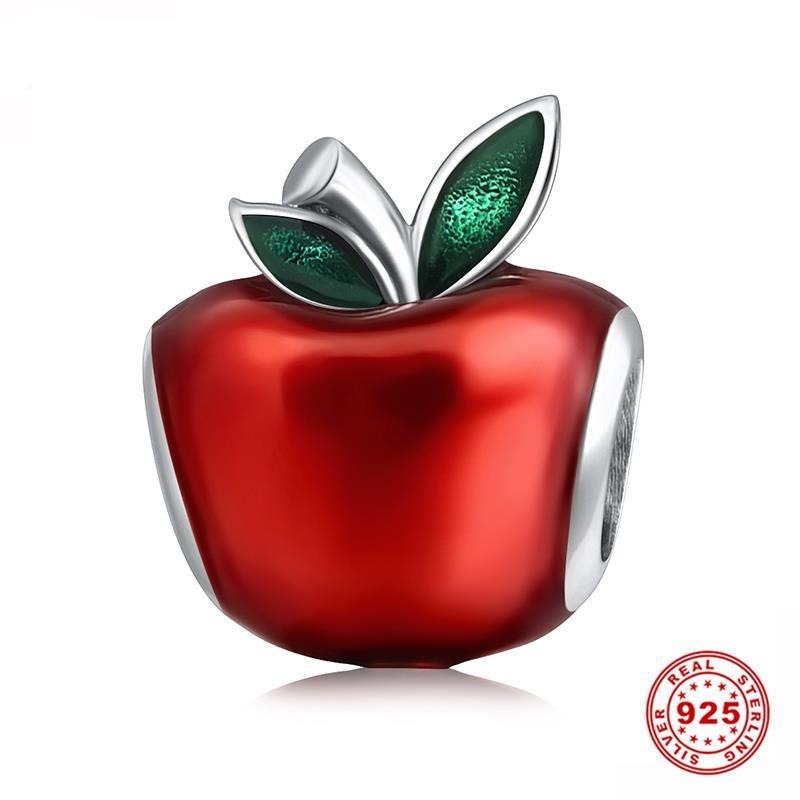 Red Enamel Apple Beads Fit Pandora Charm Bracelets for Women - Shopeasywear