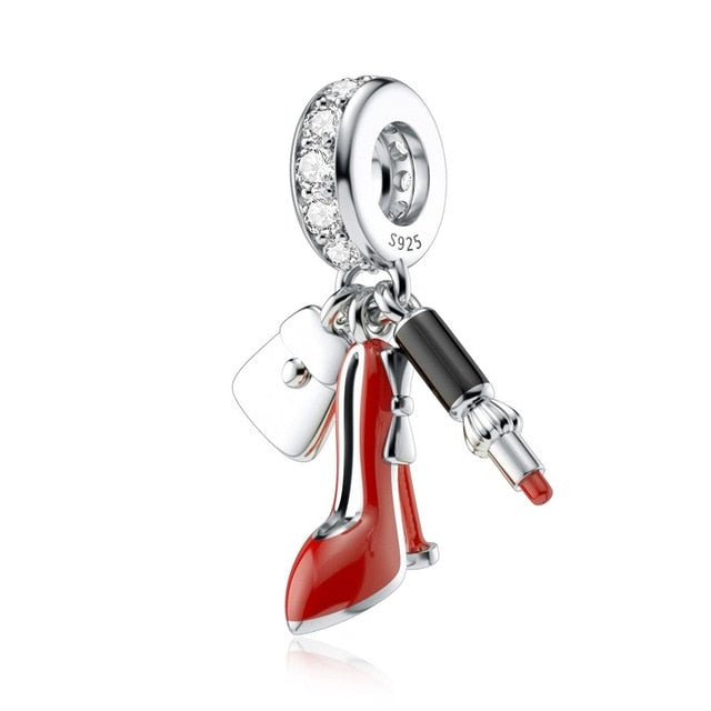 Red Enamel Apple Beads Fit Pandora Charm Bracelets for Women - Shopeasywear