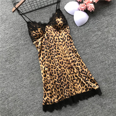 Leopard Print Silk Pajamas for Women