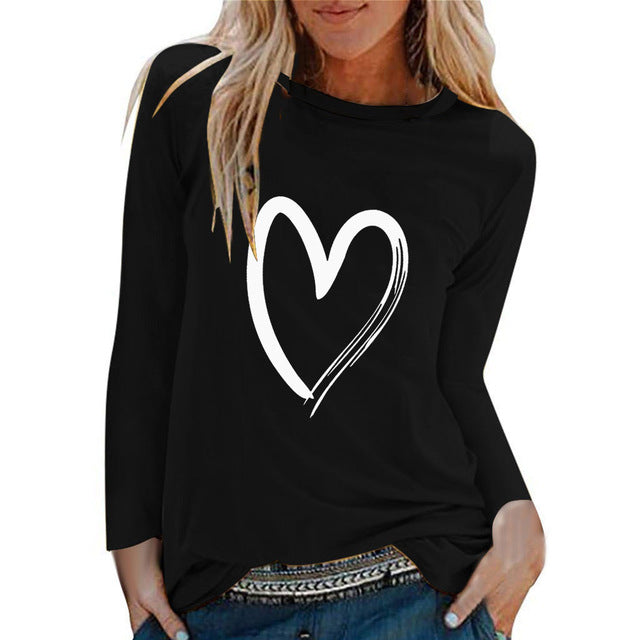 O-neck Long Sleeve Top Loose T-shirt