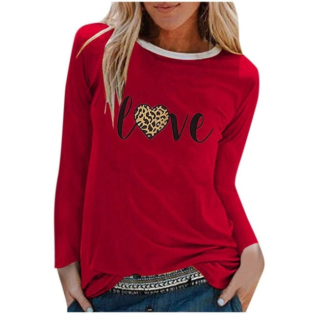 O-neck Long Sleeve Top Loose T-shirt
