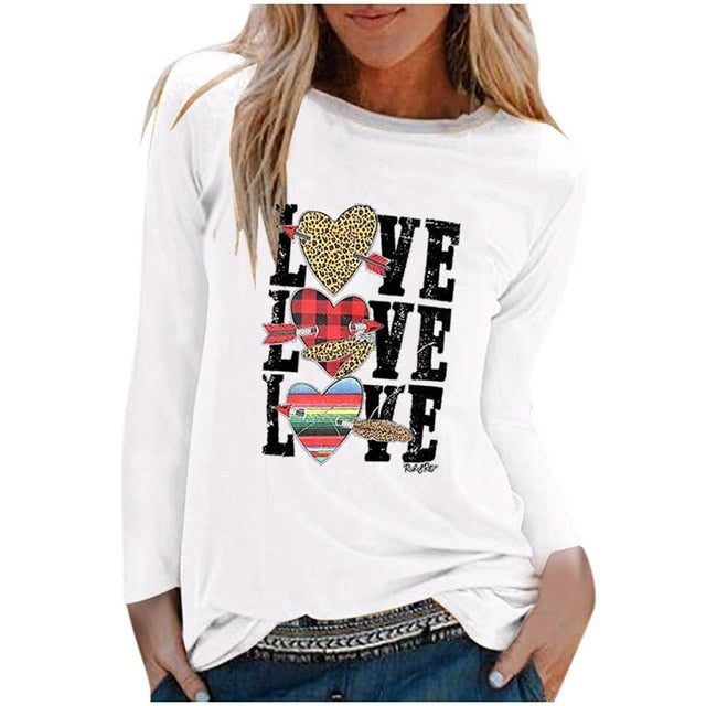 O-neck Long Sleeve Top Loose T-shirt