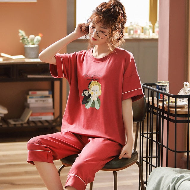 Plus Size M-5XL Women Pajamas Set - Jeglowstore