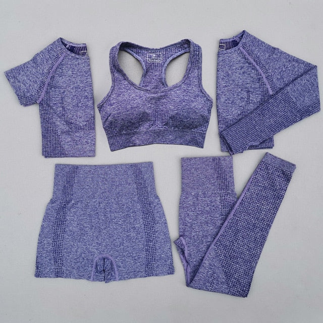 5Pcs Women Vital Seamless Yoga Set - Jeglowstore