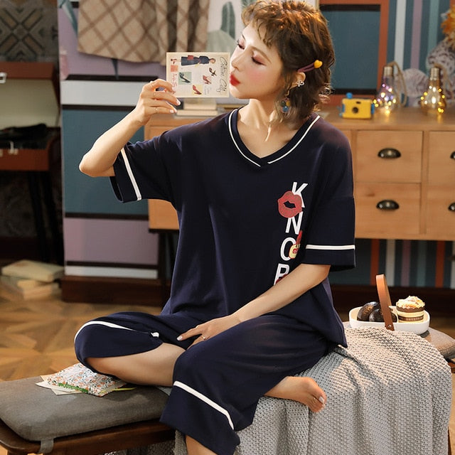 Summer Women's Pajama Set | Plus Size - Jeglowstore