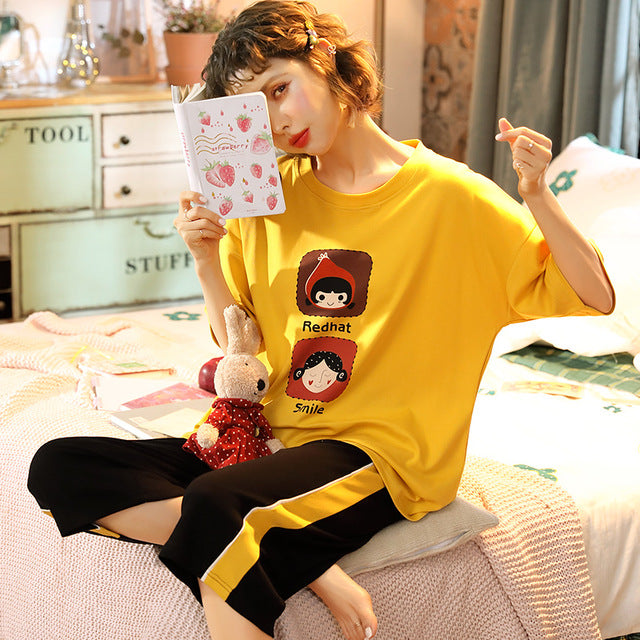 Summer Women's Pajama Set | Plus Size - Jeglowstore