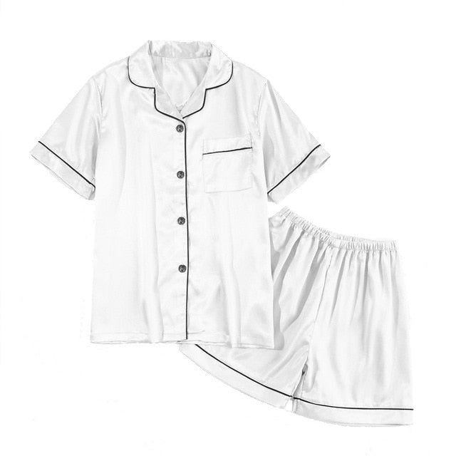 New Silk Satin Pajamas Set