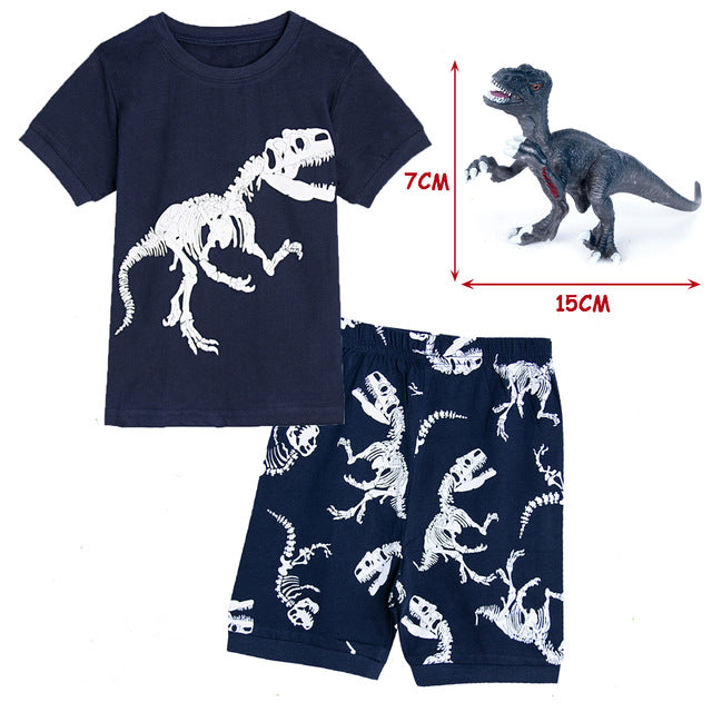 Dinosaur Football Sleepwear Set For Kids