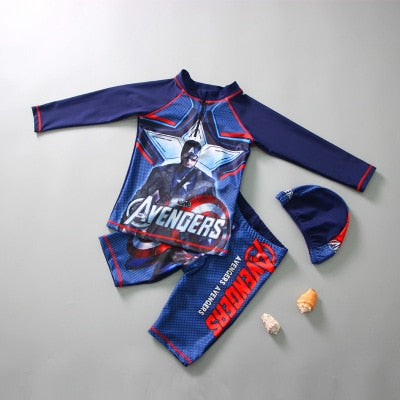 Two-Piece Spiderman Children Swimwear