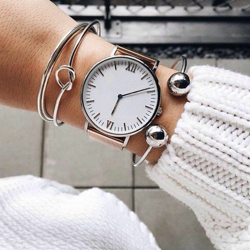 Open Silver Color Bracelet