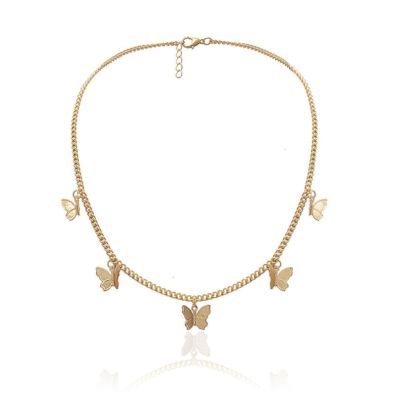 Butterfly Pendant Necklace Chokers Necklace For Women