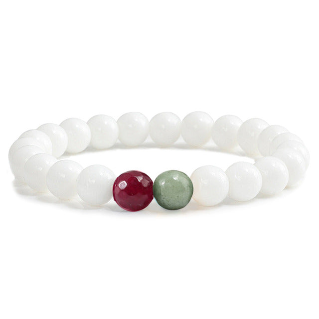 Fashion 8MM White Women Bracelets - Shopeasywear