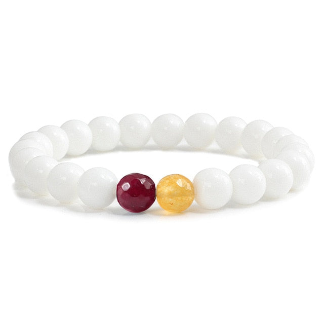 Fashion 8MM White Women Bracelets - Shopeasywear