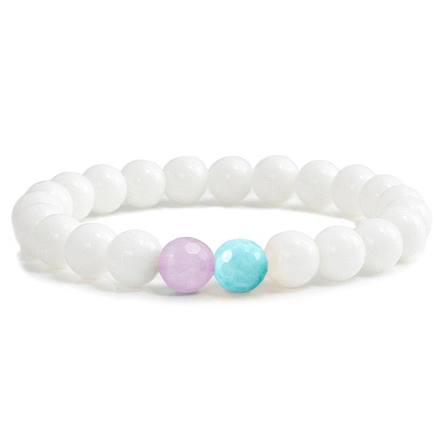 Fashion 8MM White Women Bracelets - Shopeasywear