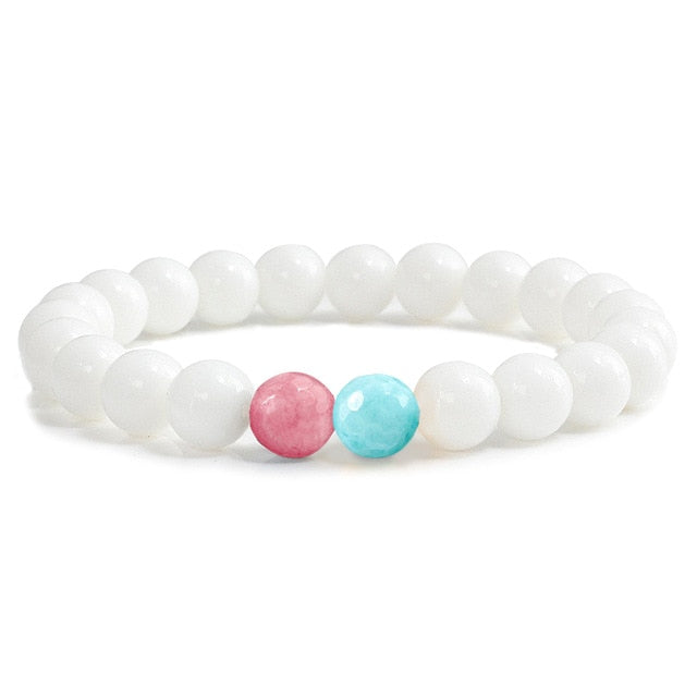 Fashion 8MM White Women Bracelets - Shopeasywear