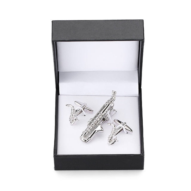 Sax Boat Anchor Luxurious Crystal Tie Clip - Shopeasywear