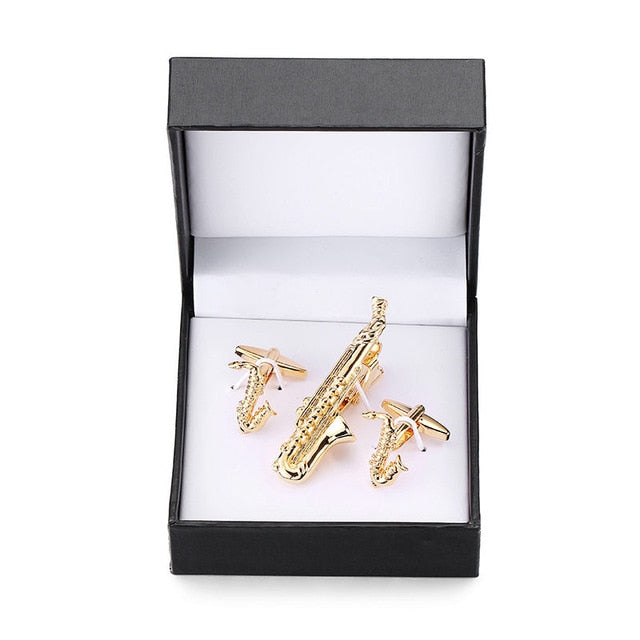 Sax Boat Anchor Luxurious Crystal Tie Clip - Shopeasywear