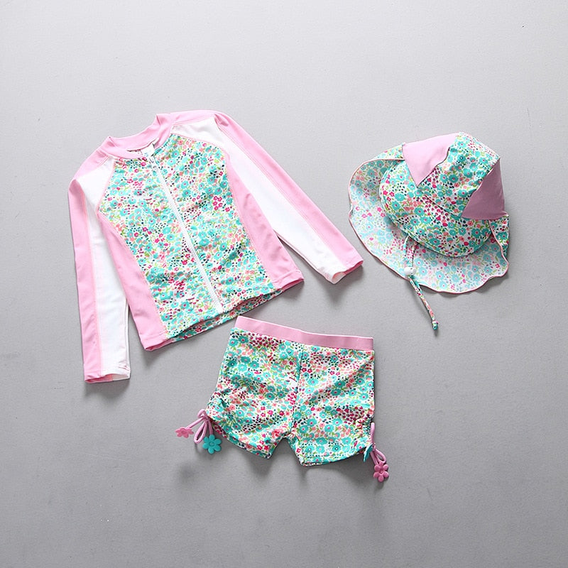 1-14 Years Girl's Flower Swimwear - Jeglow store