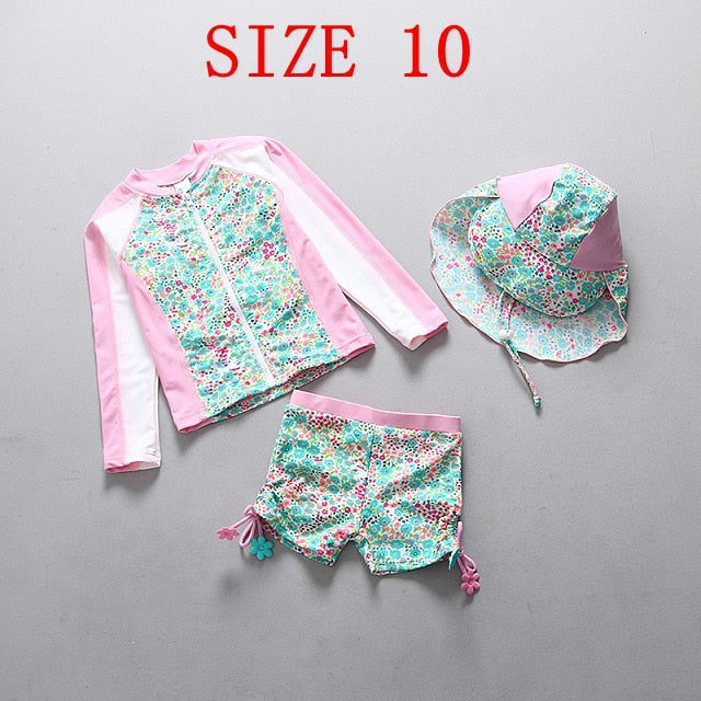 1-14 Years Girl's Flower Swimwear - Jeglow store
