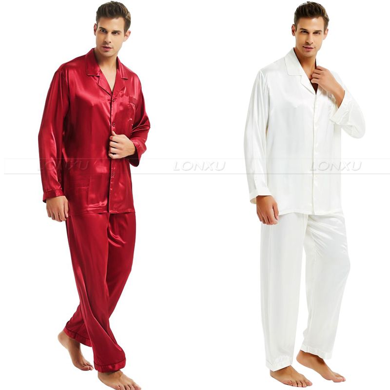 Men's Silk Satin Pajamas Set