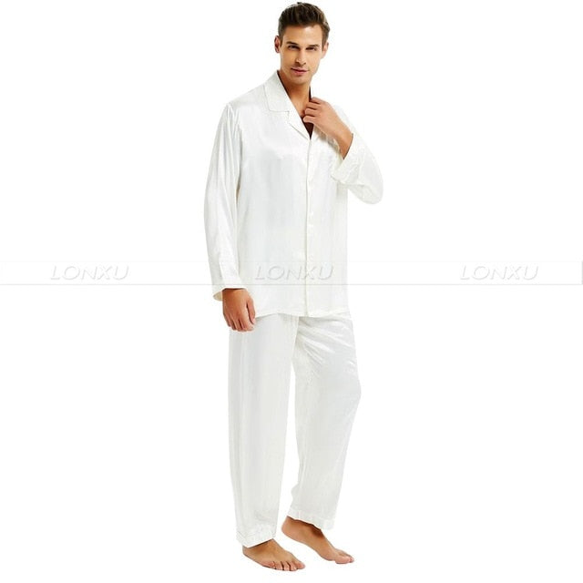 Men's Silk Satin Pajamas Set