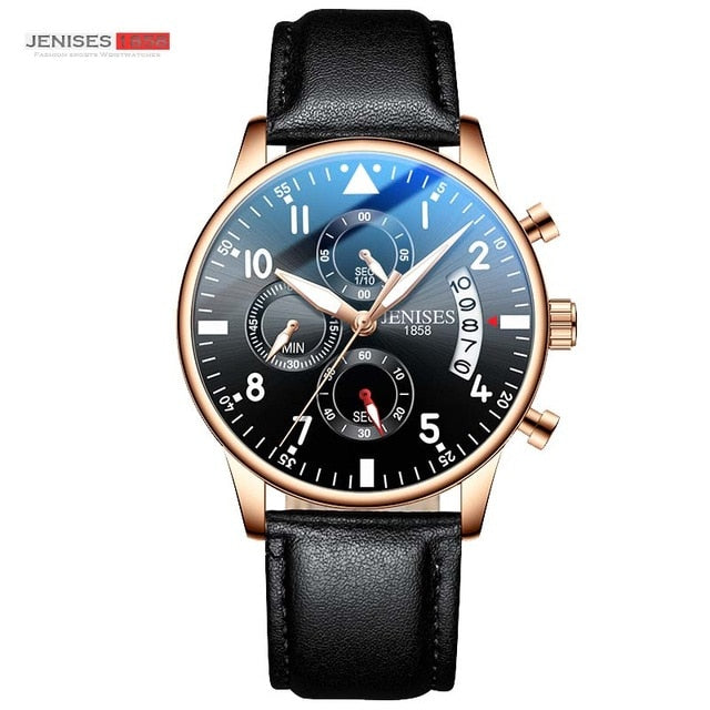 JENISES Men Watch Top Brand Luxury Quartz Watch Men Fashion Military Waterproof Chronograph Sport Watches Saat Relogio Masculino - Shopeasywear